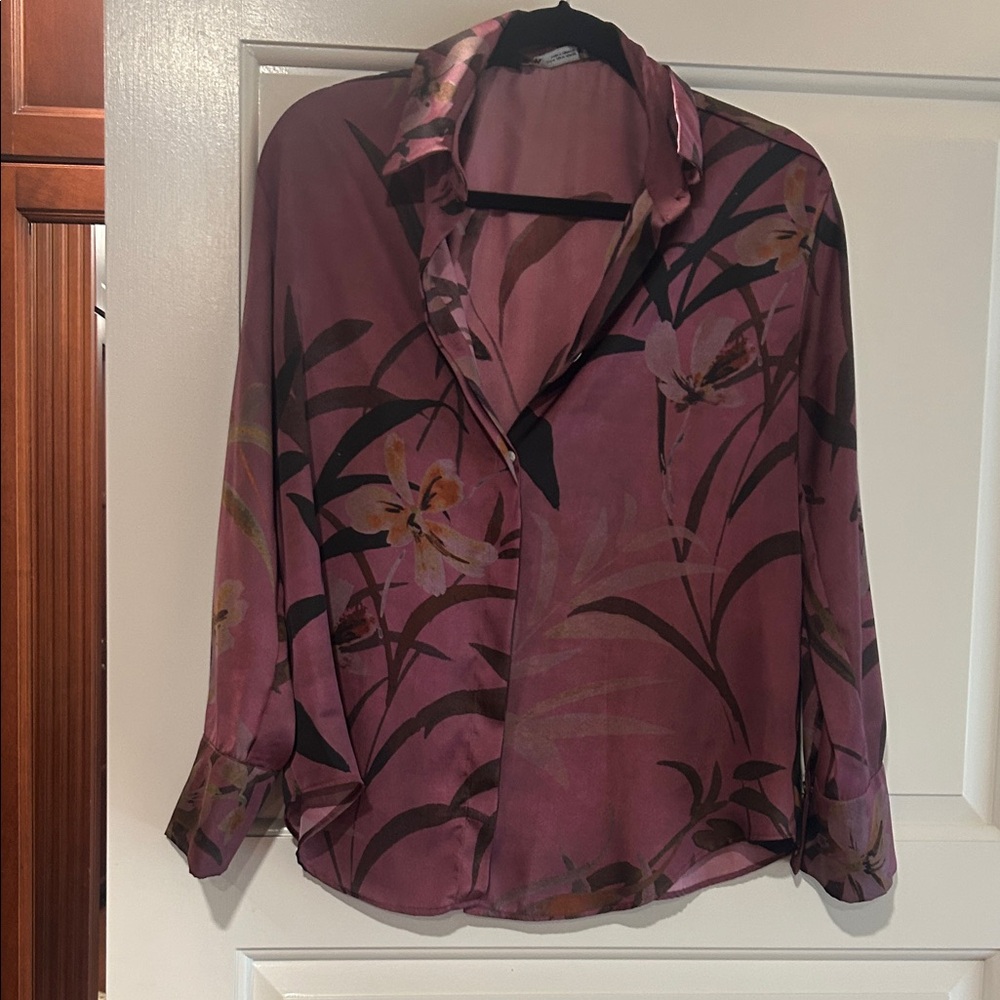 Zara Pink Floral Blouse